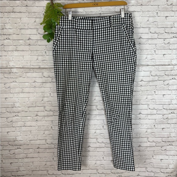 LOFT Outlet Black and White Gingham Modern Skinny Ankle Pants - Picture 1 of 4